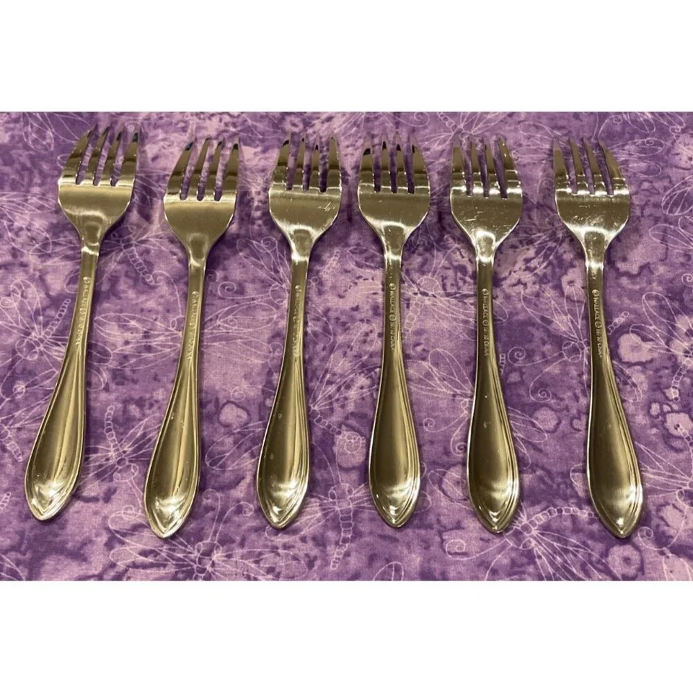 Wallace American Tradition 18/10 Stainless Salad Forks Fork Set‎ Of 6 Flatware